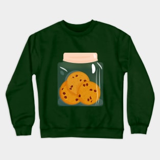 Chocolate chip cookie homemade biscuit in glass jar Crewneck Sweatshirt